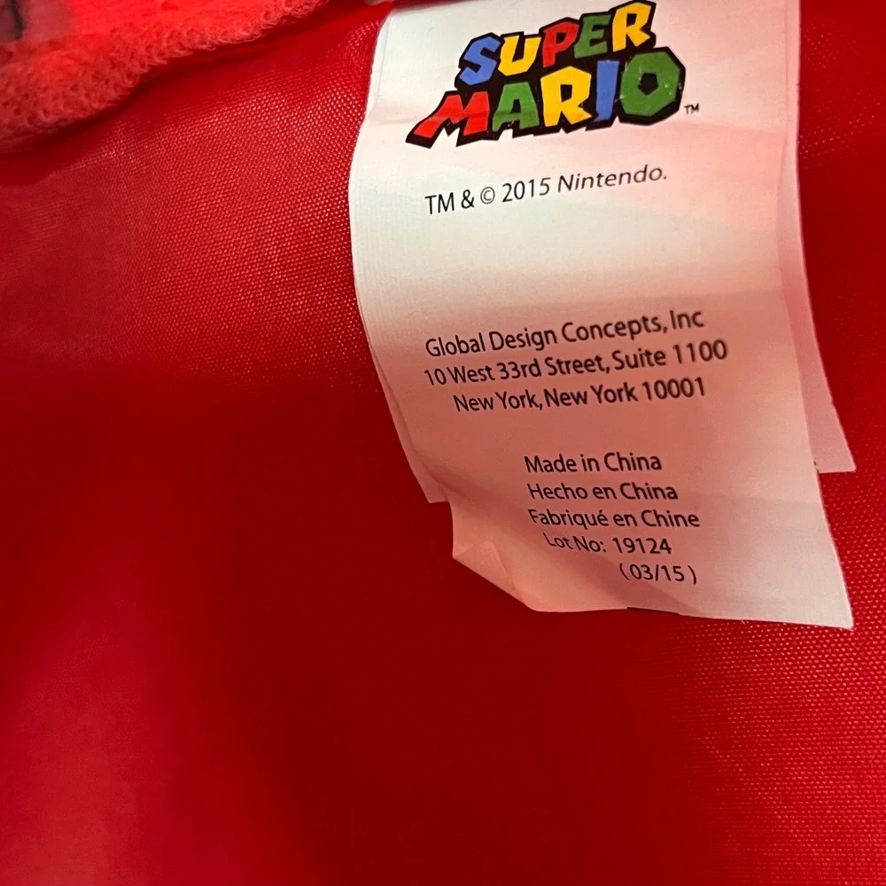 Nintendo Super Mario Backpack Kids Blue Red Polyester Graphic School Bag 16 inch